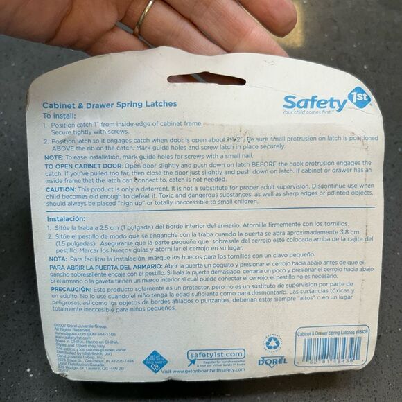 White Cabinet & Drawer Spring Latches - Picture 2 of 3